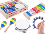 Puidust instrumentide komplekt 4in1 m&auml;nguasi IN0134