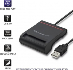 Qoltec 50642 id-kaardi lugeja USB 2.0 USB-C