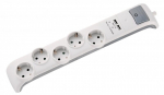 Pikendusjuhe Electraline 62506, 5 pistikupesa + 2 USB, 2 m