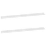 vidaXL seinariiulid, 2 tk, k&otilde;rgl&auml;ikega valge, 115 x 9 x 3 cm