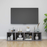 vidaXL telerikapid, 4 tk, betoonhall, 37 x 35 x 37 cm, puitlaastplaat