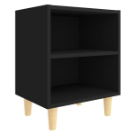 vidaXL &ouml;&ouml;kapp puidust jalgadega, must, 40x30x50 cm, Juoda