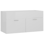 vidaXL valamukapp, k&otilde;rgl&auml;ikega valge, 90x38,5x46 cm, puitlaastplaat