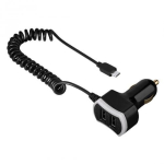Autolaadija Hama Triple Power Usb (2 Usb seadet korraga + microUSB), Led, 7.2 A (3 x 2,4 A)