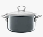 Emailitud pott koos kaanega Plus, 4,8 l, 24 cm