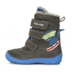 Laste talvesaapad D.D. Step, nahast, villaga, W023-406M-W, Dark Grey