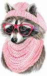 Teemantmosaiigi komplekt 20x30 cm. "Raccoon with glasses"