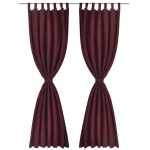 Aasadega satiinist kardinad 2 tk 140 x 225 cm bordoopunane
