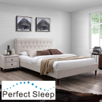 Voodi Emilia madratsiga Olympia Top, 160 x 200 cm, kreemikas