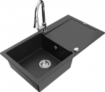 Graniidist k&ouml;&ouml;givalamu Mexen Leo koos segisti ja sifooniga, Metallic black/silver+Chrome