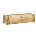 Aiapott taimedele/kast, immutatud m&auml;nnipuidust, 120cm