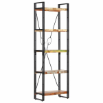 vidaXL 5 riiuliga raamaturiiul, 60 x 30 x 180 cm, taaskasutatud puit