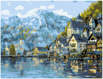 Maalimiskomplekt numbrite j&auml;rgi Linn m&auml;gedes 40x50