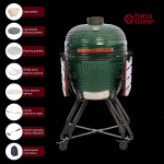 Keraamiline grill TunaBone Kamado classic L, 59,5 cm, roheline