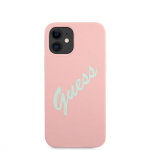 GUHCP12SLSVSPG Guess Silicone Vintage Green Script Cover for iPhone 12 mini 5.4 Pink