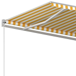 vidaXL k&auml;sitsi sisset&otilde;mmatav varikatus, 400 x 350 cm, kollane ja valge