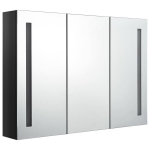 vidaXL LED vannitoa peegelkapp, 89 x 14 x 62 cm, s&auml;ravmust