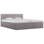 vidaXL h&uuml;drauliline panipaigaga voodiraam pruunikas kangas 140x200 cm, Ruda