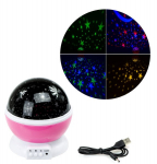 &Ouml;&ouml;lamp 2in1 USB star projektor, roosa