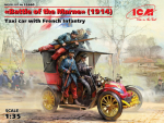 Kokkupandav mudel ICM 35660 Battle of the Marne" (1914), Taxi car with French Infantry 1/35