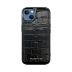 ZILLIONAIRE iPhone 13 Mini (5,4&rdquo;) Croco Embossed Matte Nahast &Uuml;mbris &ndash; Must