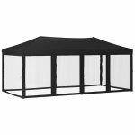 vidaXL kokkupandav peotelk seintega, must, 3 x 6 m