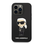 Karl Lagerfeldi &uuml;mbris iPhone 14 Pro 6.1 KLHMP14LSNIKBCK must k&otilde;va&uuml;mbris silikoonist Ikonik Magsafe