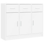 vidaXL puhvetkapp, valge, 91 x 28 x 75 cm, tehispuit