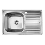 Roostevabast terasest valamu D8050PF, parempoolse sifooniga