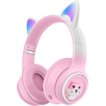 K&otilde;rvaklapid kassik&otilde;rvadega, mikrofoniga ja FM-raadioga, roosad, helendavad, Bluetooth.