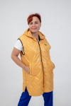 Tepitud vest Denim, kapuutsiga