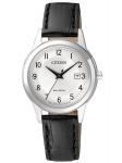 Citizen Eco-Drive FE1081-08A naiste k&auml;ekell, must nahkrihm, kuup&auml;ev