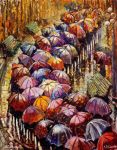 Teemantmosaiik raamiga TM Varvikas - Autumn Umbrellas LG152e, 40x50 cm
