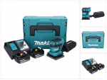 Juhtmeta orbitaallihvmasin Makita DBO 480 RTJ 18 V 112 x 102 mm + 2x aku 5,0 Ah + laadija + Makpac