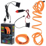 LED-valgustus autole, auto USB, 5 m, oranž