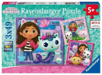 Puzzle 3 x 49 t&uuml;kki Ravensburger Gabby's Dollhouse - Animatsioonid ja koomiksid - Lastele alates 5. eluaastast ja vanematele