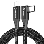 Reagle USB-C kaabel Oculus Quest Quest 2 jaoks 5 m USB 3.2 Gen 2 10 Gbps 3A nurga all pistik nailonpunutis must