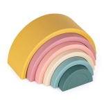 PETITE&MARS SILICONE TOYS RAINBOW INTENSE OCHRE 12m+ Rainbow puzzle