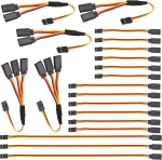 20 PCS RC Servo pikenduskaabli komplekt - JR pikenduskaabel, 3-poolne isane ja emane