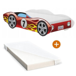 Laste voodi iGlobal Auto Car Bed, Corvetta + madrats 140x70 cm, punane