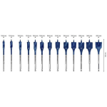 Freespuurikomplekt puidule Bosch, 13 tk