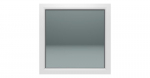 Kinnine PVC aken 800x830 Arutech, valge/valge