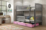 Lastevoodi BMS142PR, 80x190 cm, hall/roosa