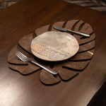 Stalo kilimėlio rinkinys (4 vienetai) Monstera - Wenge