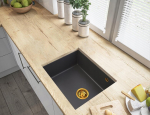 Granite sink Granitan Salix black kitchen faucet siphon impregnator set