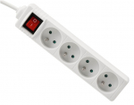 Pikendusriba koos l&uuml;litiga 5m, 4 x 230V pistikupesa, valge