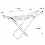 Pesukuivati Stabiilne 175 cm Riiete jaoks Kokkupandav aluspesu Suur