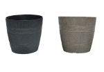 &Uuml;mmargune triibuline plastikust lillepott 22 cm
