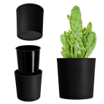 Lillepott Lillepoti 30 cm kate lillepottiga, plastikust must