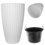 Lillepott Lillepott 30 cm kate lillepottiga plastikust valge